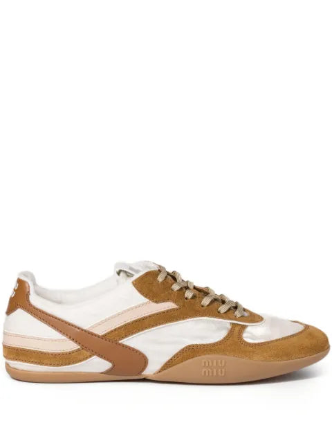Miu Miu Gymnasium technical fabric and suede sneakers
