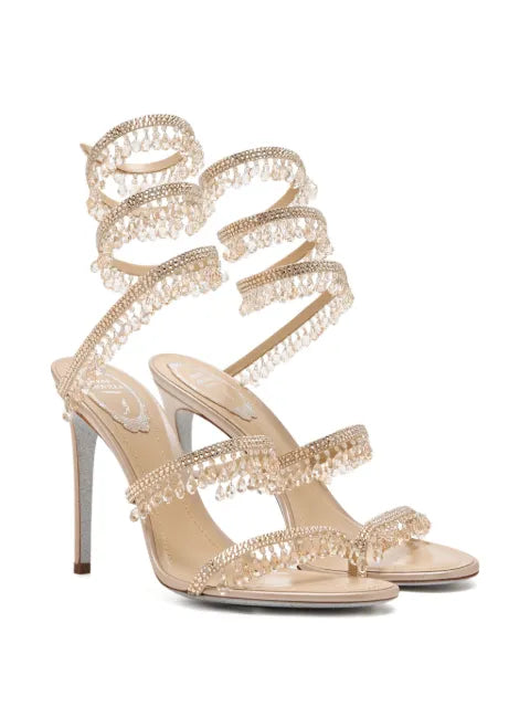 René Caovilla crystal-embellished heeled sandals