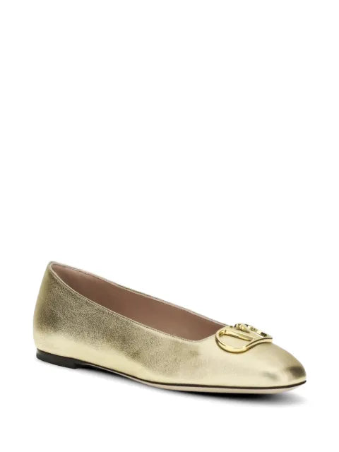 Valentino Garavani VLogo signature ballerina in laminated nappa leather