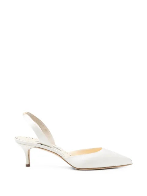 Manolo Blahnik Carolyne Bride satin slingback pumps