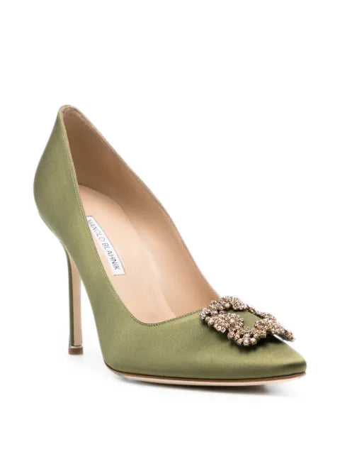 Manolo Blahnik Hangisi crystal-buckle pumps