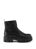 Prada leather zipper booties