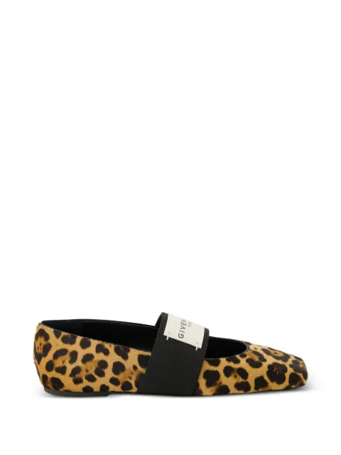 Givenchy Sliced Square ballet flats in pony leather with leopard pattern