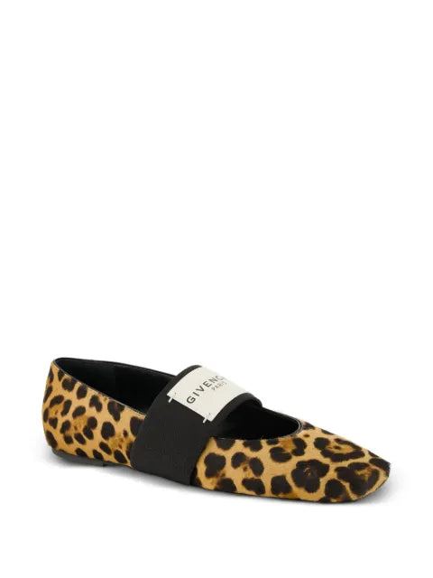 Givenchy Sliced Square ballet flats in pony leather with leopard pattern