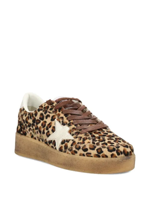 Golden Goose star leopard leather trainers