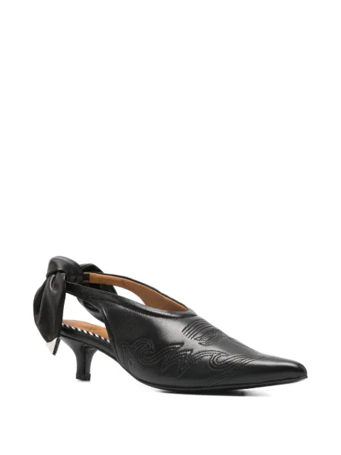 Toga Pulla western-style embroidered slingback pumps