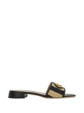 Valentino Garavani logo-plaque striped sandals