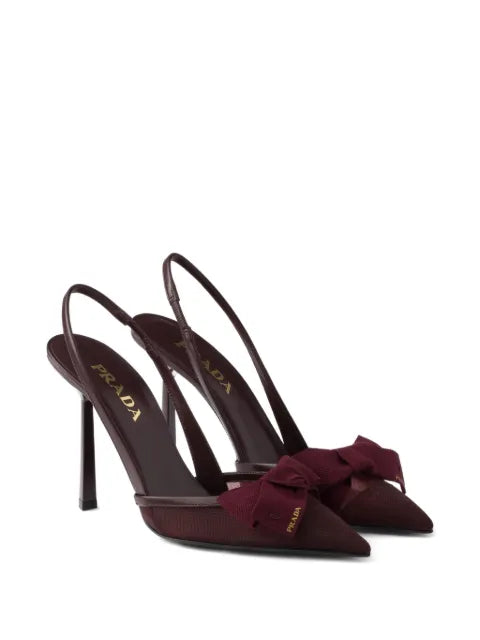Prada mesh fabric slingback pumps