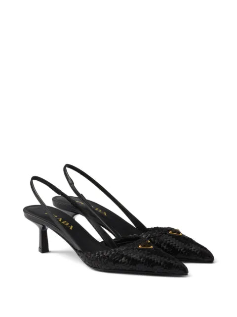 Prada leather slingback pumps