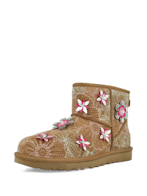 UGG Mini Meadow embroidery floral appliqué ankle boots