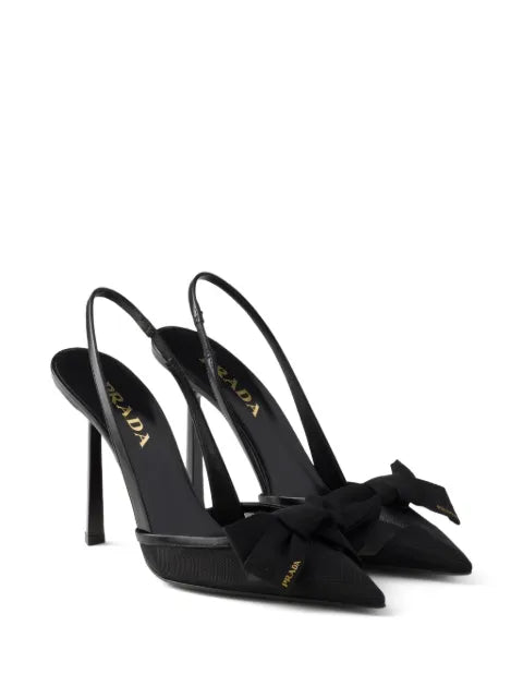 Prada mesh fabric slingback pumps