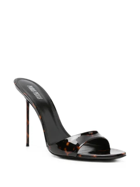 Paris Texas Lidia tortoise patent leather mules 105
