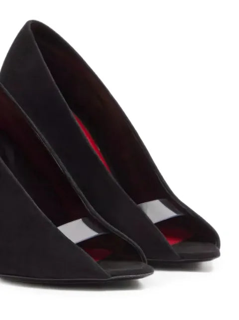 Valentino Garavani open toe Révélé suede pumps 105mm