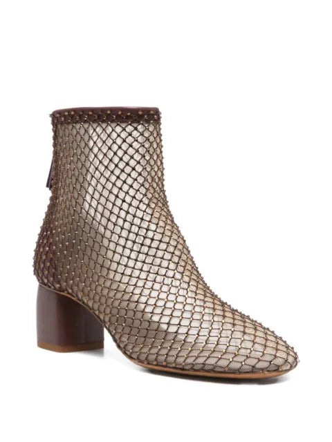 Forte Forte My Alma studded-net ankle boots