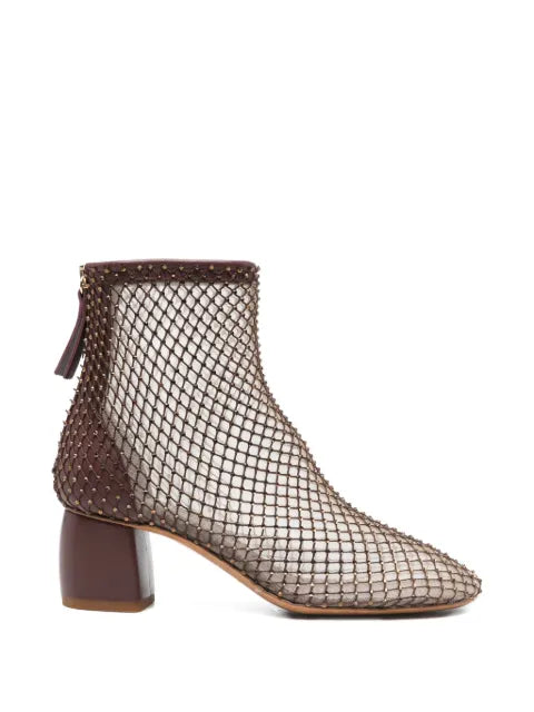 Forte Forte My Alma studded-net ankle boots