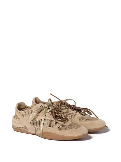 Miu Miu Gymnasium mesh and suede sneakers