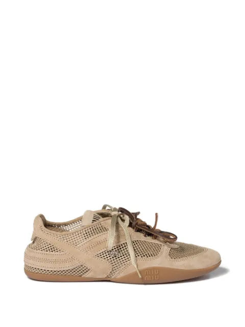 Miu Miu Gymnasium mesh and suede sneakers