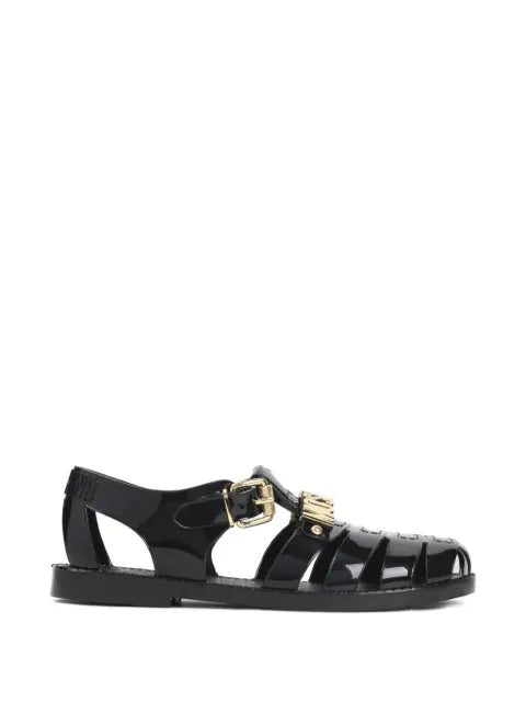 Moschino logo buckle sandals