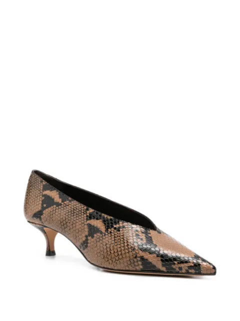 Le Monde Beryl Babouche snake-effect heeled pumps