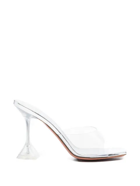 Amina Muaddi Lupita glass slippers 95 transparent PVC