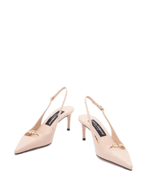 Dolce & Gabbana silk-effect nappa-leather slingbacks