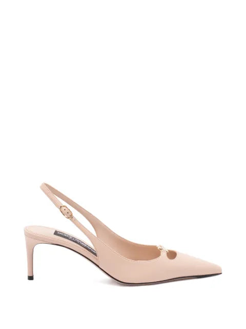 Dolce & Gabbana silk-effect nappa-leather slingbacks