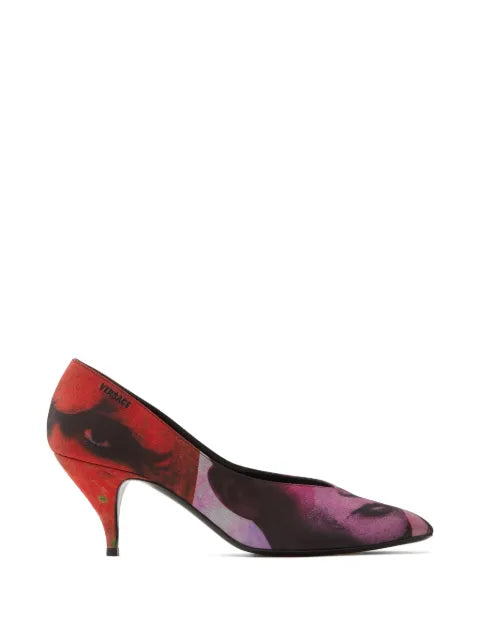 Versace Tina printed silk faille pumps 65 mm
