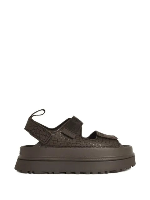 UGG GoldenGlow embossed straps leather sandals
