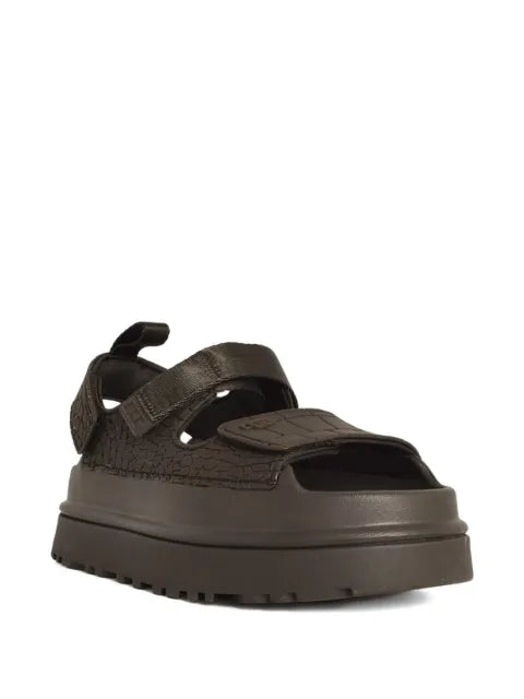 UGG GoldenGlow embossed straps leather sandals