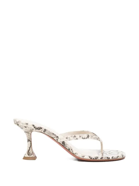 Amina Muaddi Juliette thong slippers 70 matural printed snake