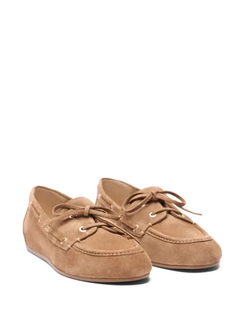 Stuart Weitzman lace-up suede loafers