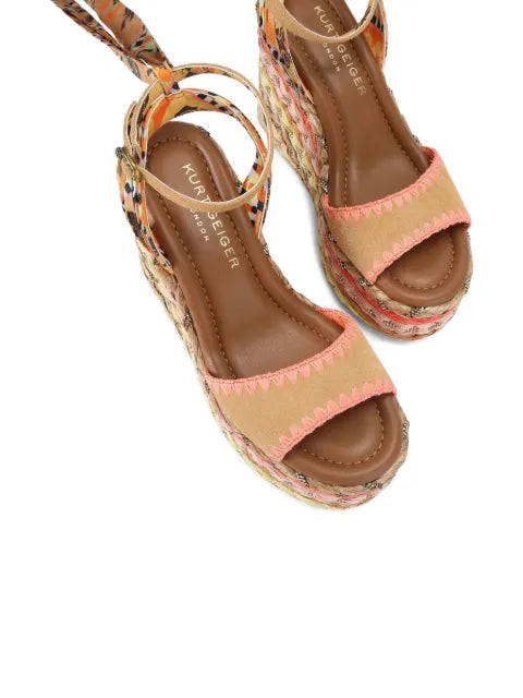 Kurt Geiger London Chelsea scarf wedge heel sandals