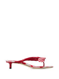 Jimmy Choo Liss 35 ruby red mix mixed gingham cotton mule sandals with gingham bow