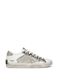 Crime London Distressed animal-print glitter sneakers