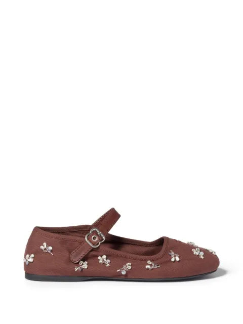 Miu Miu embroidered drill ballerinas