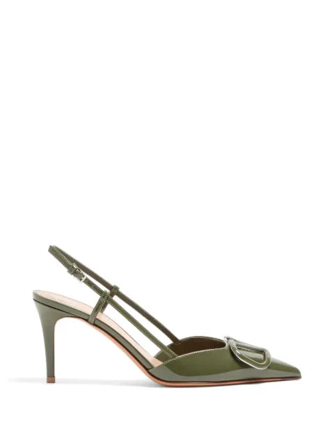 Valentino Garavani VLogo signature patent leather slingback pump 80mm