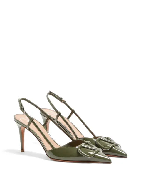 Valentino Garavani VLogo signature patent leather slingback pump 80mm