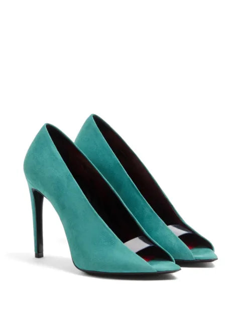 Valentino Garavani open toe Révélé suede pumps 105mm