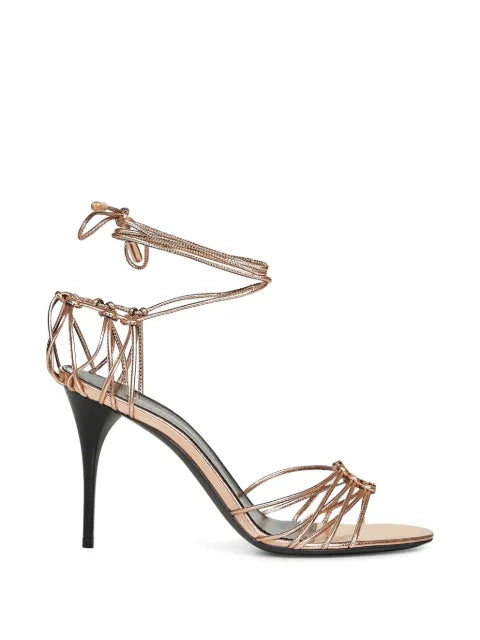 Saint Laurent Babylone sandals in metallic leather