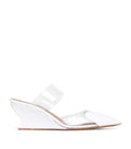 Alaïa Leather-PVC Le Coeur Wedge Mules 60