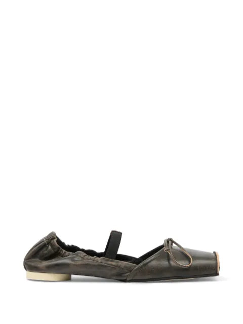 MM6 Maison Margiela square-toe leather ballerina shoes
