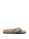 Birkenstock Madrid big buckle raffia sandals