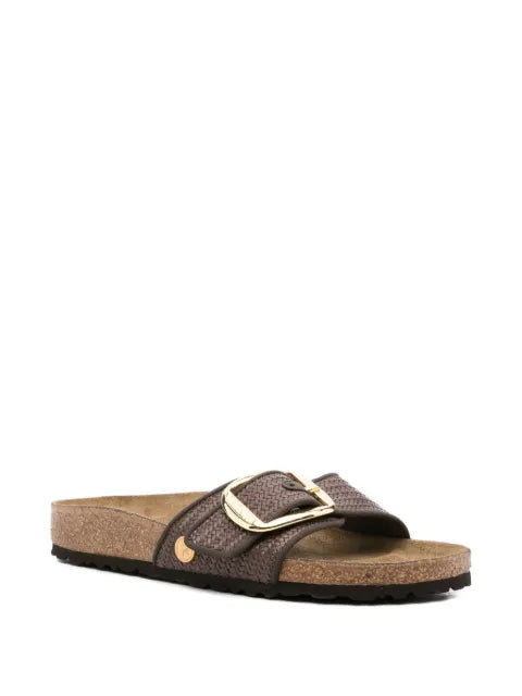 Birkenstock Madrid big buckle raffia sandals