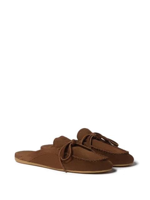 Miu Miu suede deck mules