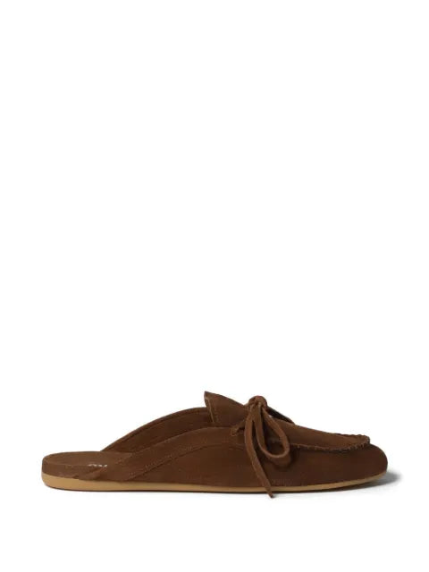 Miu Miu suede deck mules