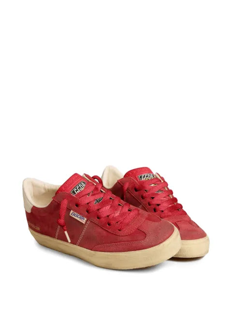 Golden Goose Soul Star in red suede with white leather heel tab sneakers