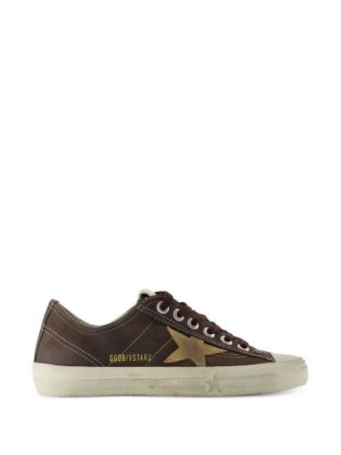 Golden Goose V-Star trainers in brown nubuck with tobacco-colored suede star