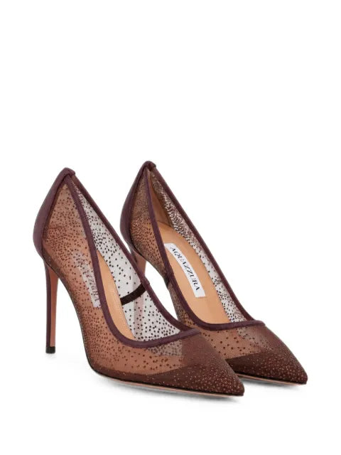 Aquazzura mesh rhinestone pumps