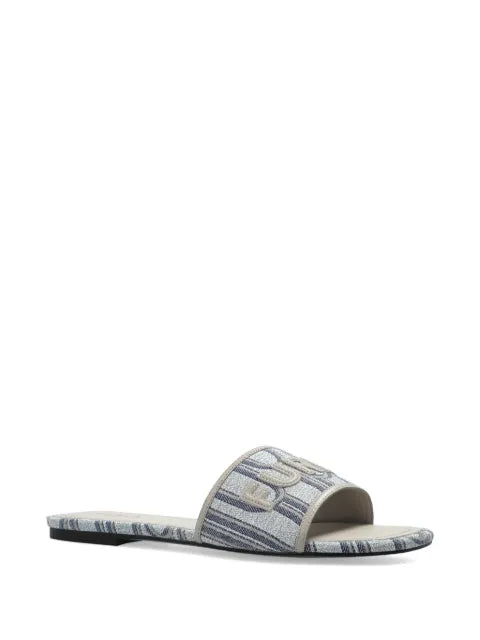 Furla logo striped flat sandals