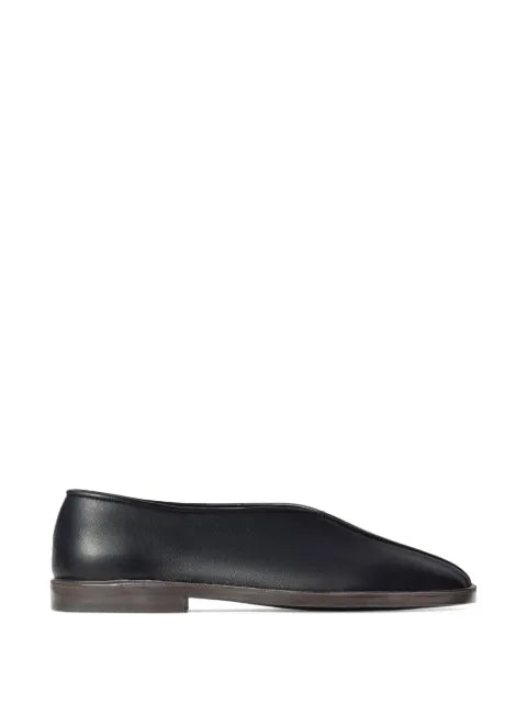 LEMAIRE flat piped slippers in leather